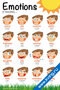 Эмоции — плакат по английскому языку, с переводом и транскрипцией