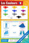 Les Couleurs: цвета — плакат по французскому языку с произношением и переводом
